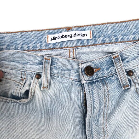 Rare J. Lindeberg Jeans Size 31 LOGAN Bleach Denim Designer Jeans - Picture 5 of 9